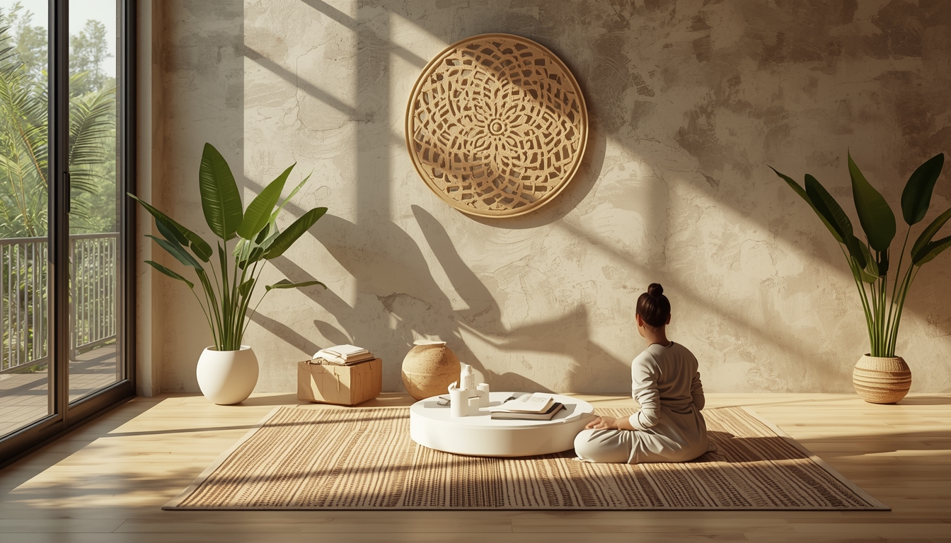 Calm interior scene supporting restful awareness for daily activity
